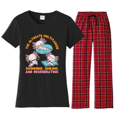 Axolotl for The Ultimate Multitasker Swimming Women's Flannel Pajama Set