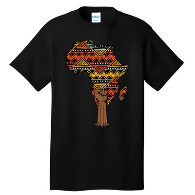 African Fist Tree Kente Map Cool BHM pride Tall T-Shirt