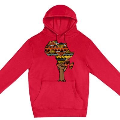 African Fist Tree Kente Map Cool BHM pride Premium Pullover Hoodie