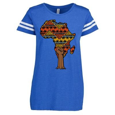 African Fist Tree Kente Map Cool BHM pride Enza Ladies Jersey Football T-Shirt