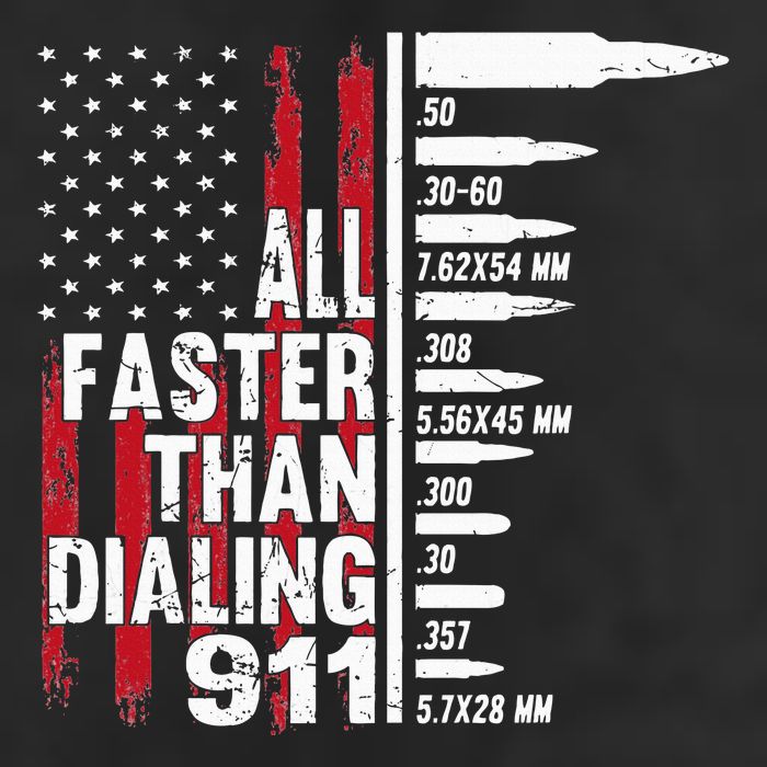 All Faster Than Dialing 911 American Flag Gun Lover Cool Comfort Performance Bucket Hat