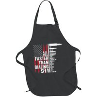 All Faster Than Dialing 911 American Flag Gun Lover Apron
