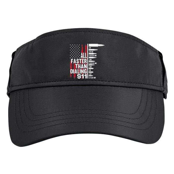 All Faster Than Dialing 911 American Flag Gun Lover Adult Drive Performance Visor