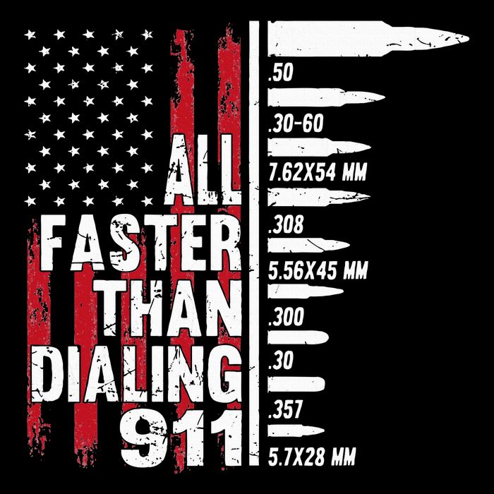 All Faster Than Dialing 911 American Flag Gun Lover Drawstring Bag