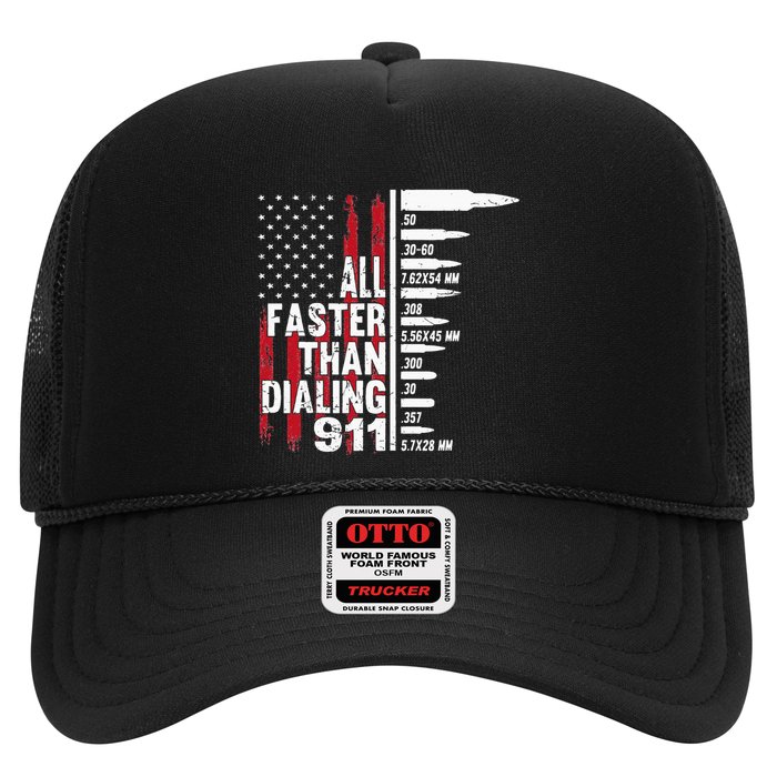 All Faster Than Dialing 911 American Flag Gun Lover Hat