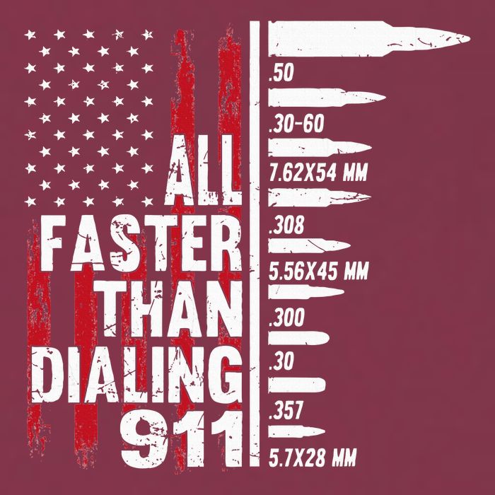 All Faster Than Dialing 911 American Flag Gun Lover 16oz Travel Tumbler