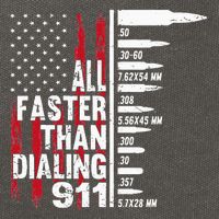 All Faster Than Dialing 911 American Flag Gun Lover Cotton Canvas Backpack