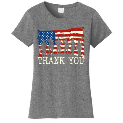 American Flag Thank You Veterans Proud Veteran Women's T-Shirt