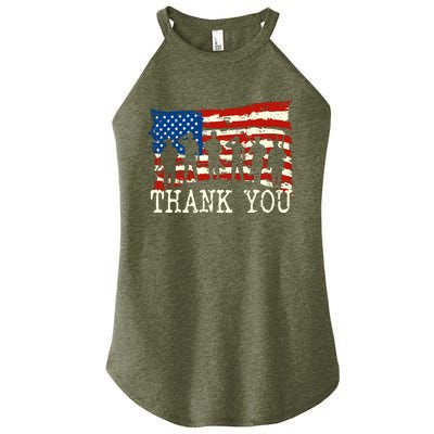 American Flag Thank You Veterans Proud Veteran Women’s Perfect Tri Rocker Tank