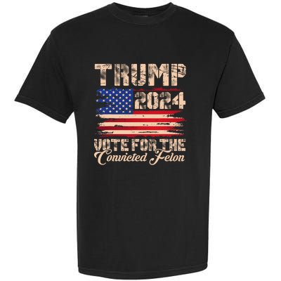 American Flag Trump 2024 IM Voting For The Convicted Felon Garment-Dyed Heavyweight T-Shirt