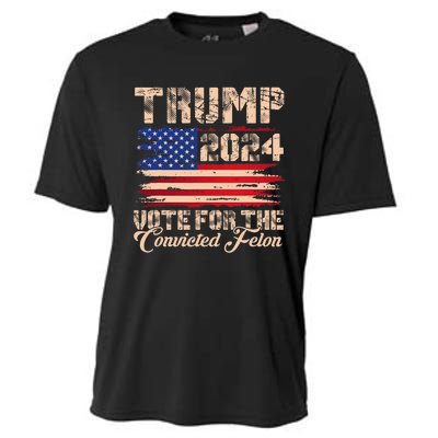 American Flag Trump 2024 IM Voting For The Convicted Felon Cooling Performance Crew T-Shirt