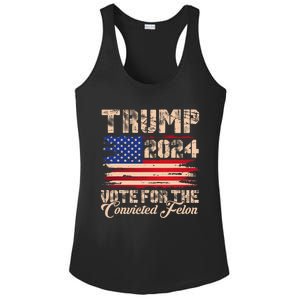 American Flag Trump 2024 IM Voting For The Convicted Felon Ladies PosiCharge Competitor Racerback Tank