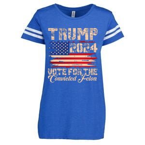 American Flag Trump 2024 IM Voting For The Convicted Felon Enza Ladies Jersey Football T-Shirt