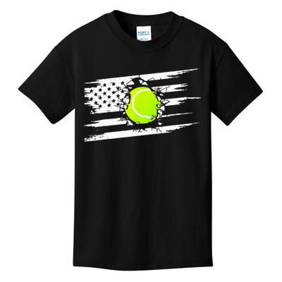 American Flag Tennis Apparel Tennis Kids T-Shirt