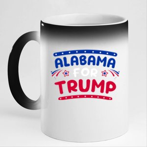 Alabama For Trump Fireworks 4th Of July Cool Gift 11oz Black Color Changing Mug