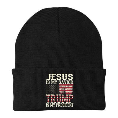 American Flag Tee Jesus Is My Savior Trump Is My President Beanie