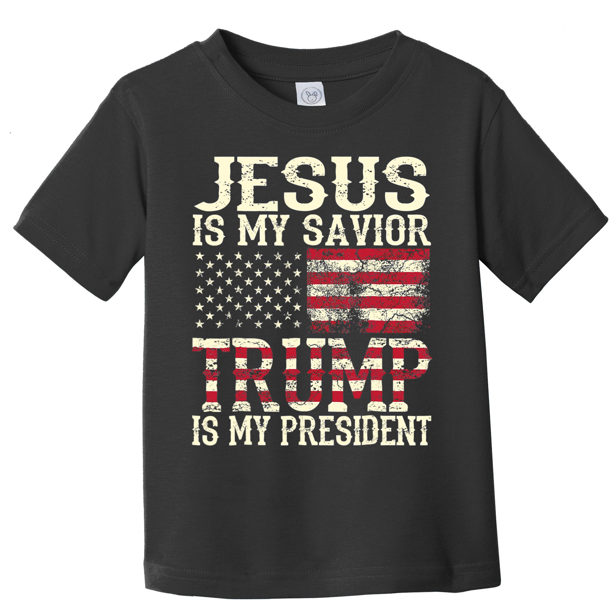 American Flag Tee Jesus Is My Savior Trump Is My President Toddler T-Shirt