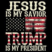 American Flag Tee Jesus Is My Savior Trump Is My President Kids Hoodie