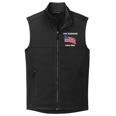 American Flag Try Burning This One Collective Smooth Fleece Vest