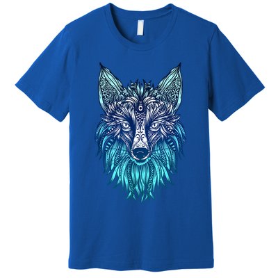 Arctic Fox Tribal Face Ornaments Antarctica Animal Fox Premium T-Shirt