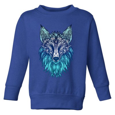 Arctic Fox Tribal Face Ornaments Antarctica Animal Fox Toddler Sweatshirt