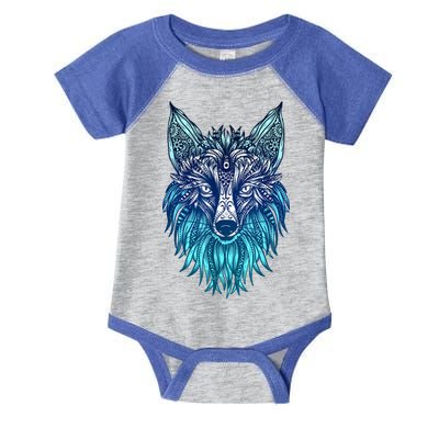 Arctic Fox Tribal Face Ornaments Antarctica Animal Fox Infant Baby Jersey Bodysuit