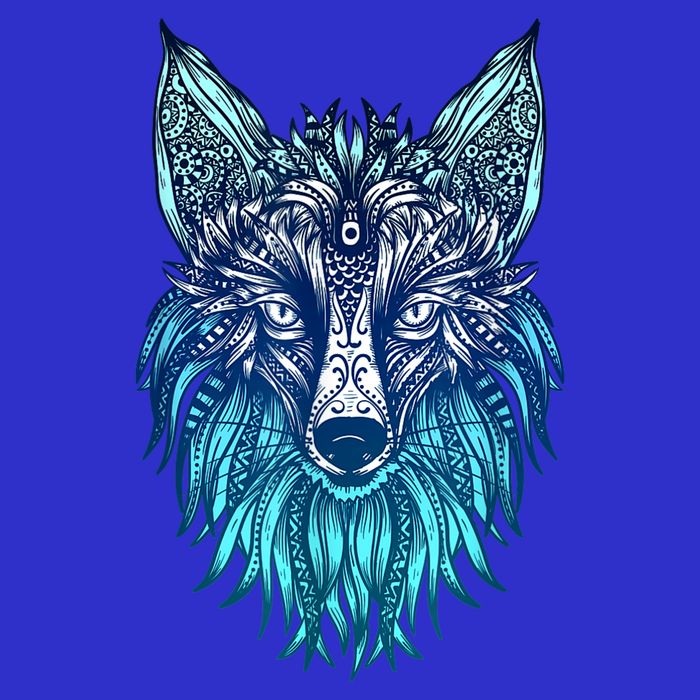 Arctic Fox Tribal Face Ornaments Antarctica Animal Fox Womens T-Shirt