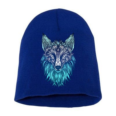 Arctic Fox Tribal Face Ornaments Antarctica Animal Fox Short Acrylic Beanie