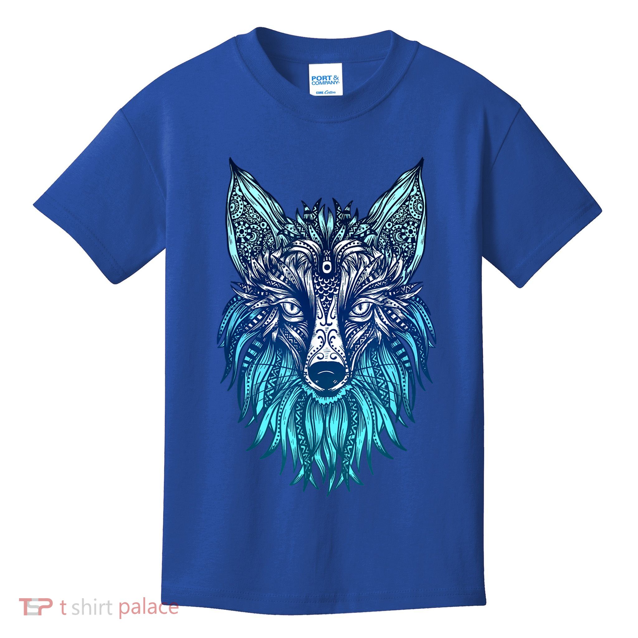 Arctic Fox Tribal Face Ornaments Antarctica Animal Fox Kids T-Shirt