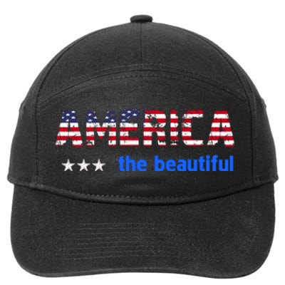 America Flag The Beatiful . 7-Panel Snapback Hat