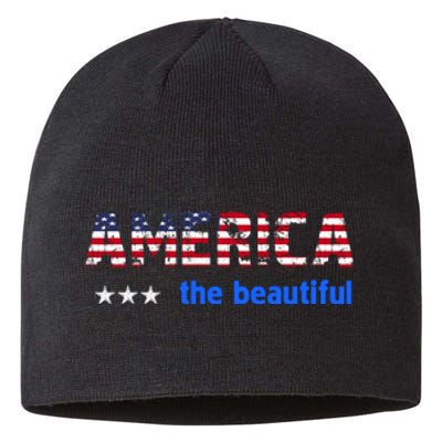 America Flag The Beatiful . Sustainable Beanie