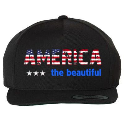 America Flag The Beatiful . Wool Snapback Cap