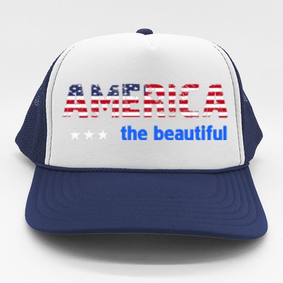 America Flag The Beatiful . Trucker Hat