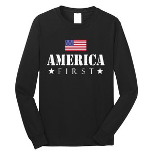 America First Trump 2024 America First 4th July Day Long Sleeve Shirt