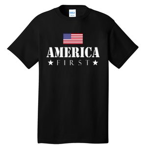 America First Trump 2024 America First 4th July Day Tall T-Shirt