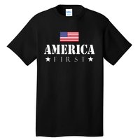 America First Trump 2024 America First 4th July Day Tall T-Shirt