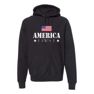 America First Trump 2024 America First 4th July Day Premium Hoodie