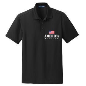 America First Trump 2024 America First 4th July Day Dry Zone Grid Polo