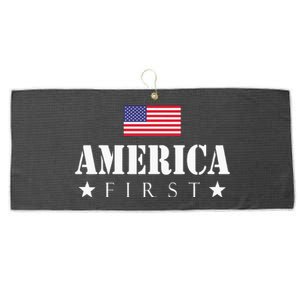 America First Trump 2024 America First 4th July Day Large Microfiber Waffle Golf Towel