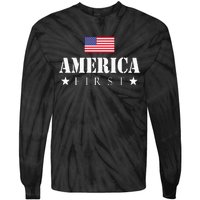 America First Trump 2024 America First 4th July Day Tie-Dye Long Sleeve Shirt