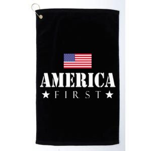 America First Trump 2024 America First 4th July Day Platinum Collection Golf Towel