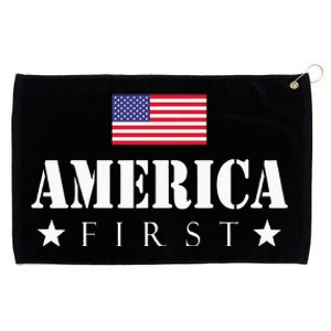 America First Trump 2024 America First 4th July Day Grommeted Golf Towel