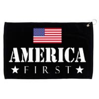 America First Trump 2024 America First 4th July Day Grommeted Golf Towel