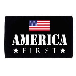 America First Trump 2024 America First 4th July Day Microfiber Hand Towel