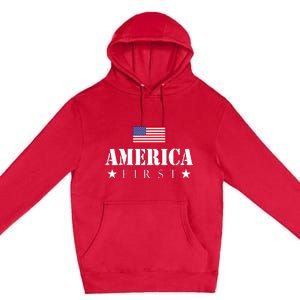 America First Trump 2024 America First 4th July Day Premium Pullover Hoodie