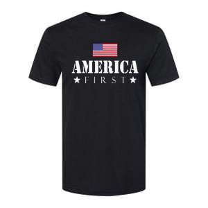 America First Trump 2024 America First 4th July Day Softstyle CVC T-Shirt