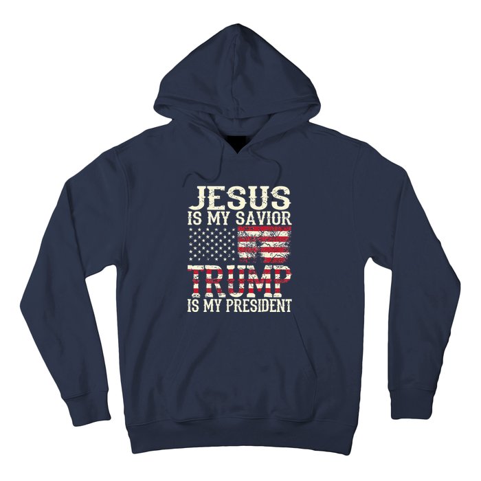 American Flag Tee Jesus Is My Savior Trump Hoodie