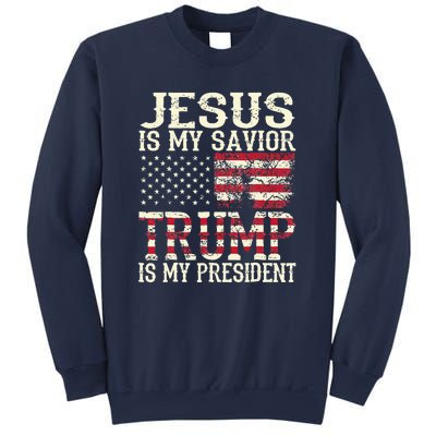 American Flag Tee Jesus Is My Savior Trump Sweatshirt