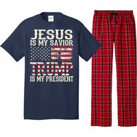 American Flag Tee Jesus Is My Savior Trump Pajama Set