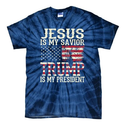 American Flag Tee Jesus Is My Savior Trump Tie-Dye T-Shirt